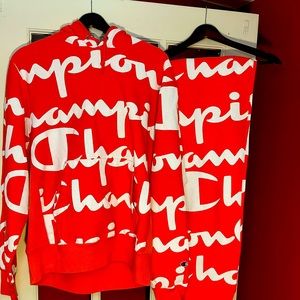 Gently worn monogramed logo Champion sweatsuit -Reverse Weave Men’s Large